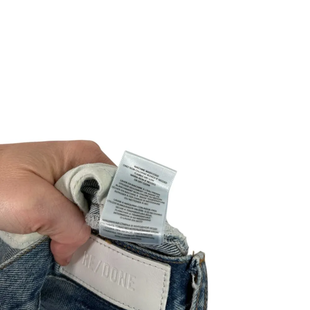 Re/Done 70s Stove Pipe Jeans Favorite Bleu Button Fly Straight Hi Rise Womens 31 - Image 10