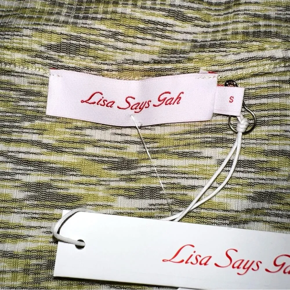 NWT Lisa Says Gah Lotta Long Sleeve Ribbed Space Dye Mini Dress in Honeydew S - Image 5