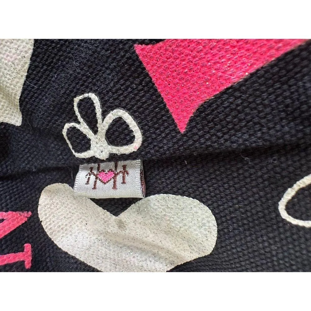 Hugs And Honis Hawaiian Designer Vintage Rare Pop Art Large Canvas Duffle Bag Black - Image 4