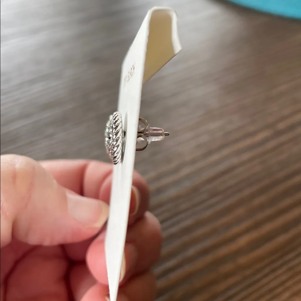 Tory Burch Rope Pave’ Crystal Stud Earrings NEW - Image 4