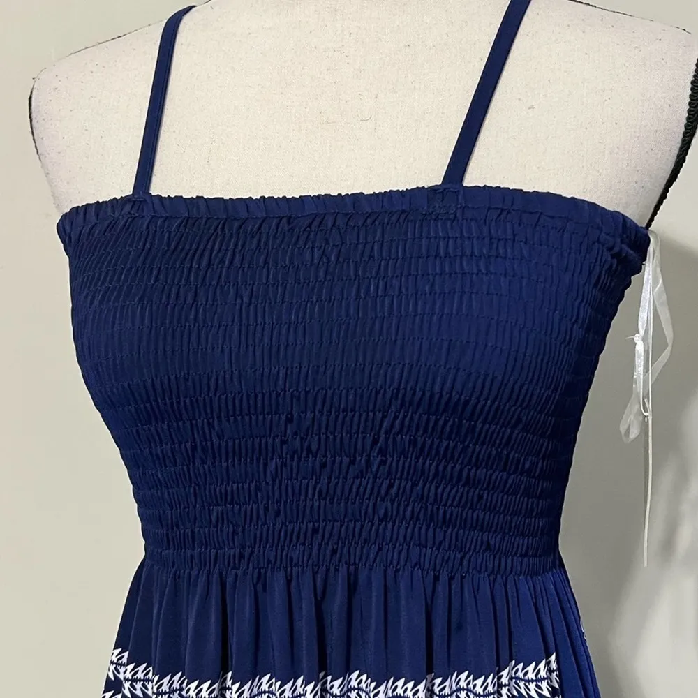 Cristinalove small navy pullover maxi with adjustable straps and stretchy top - Image 2