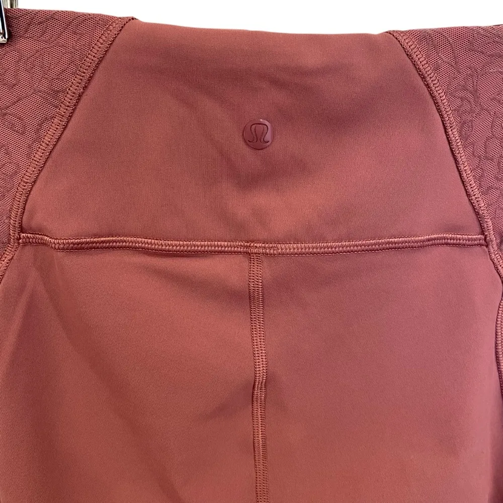 Lululemon Wunder Under High-Rise Flocked Leggings In Pink Plum With Mesh Panel - Image 9