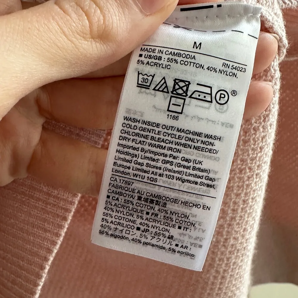 GAP Blush Pink V-Neck Women's Sweater, High-Low Lightweight Knit Sweater, Med - Image 9