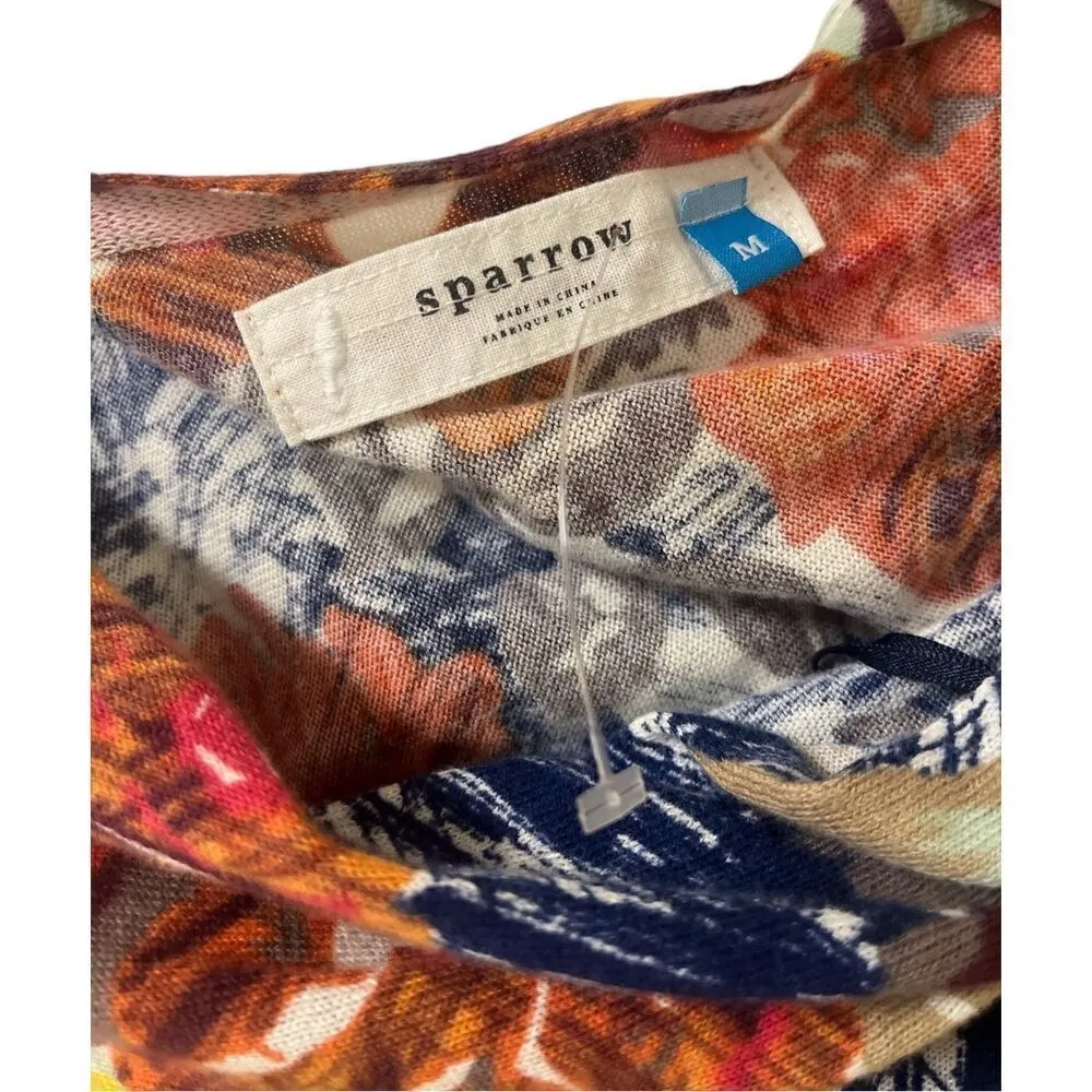 Anthropologie asymmetrical sweater by Spartiw floral print sz Medium - Image 4