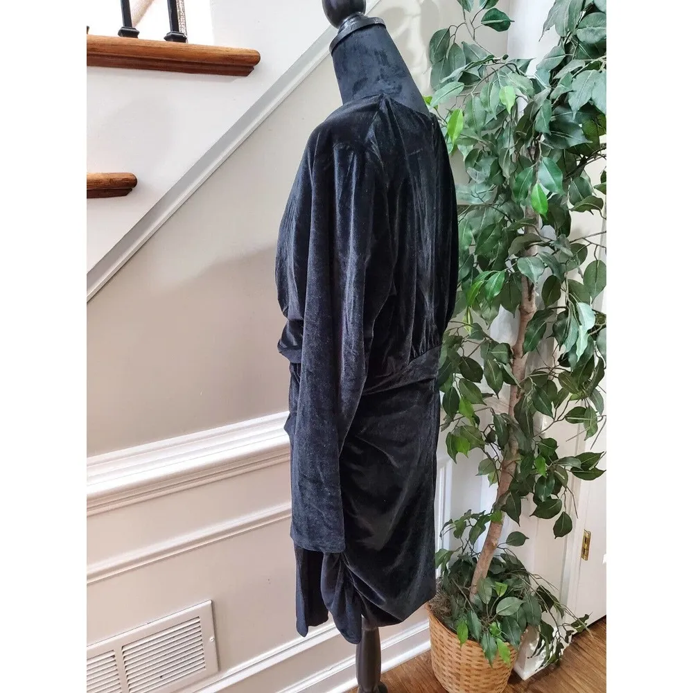 In The Style Women Black Polyester V-Neck Long Sleeve Knee Length Dress Size L - Image 7