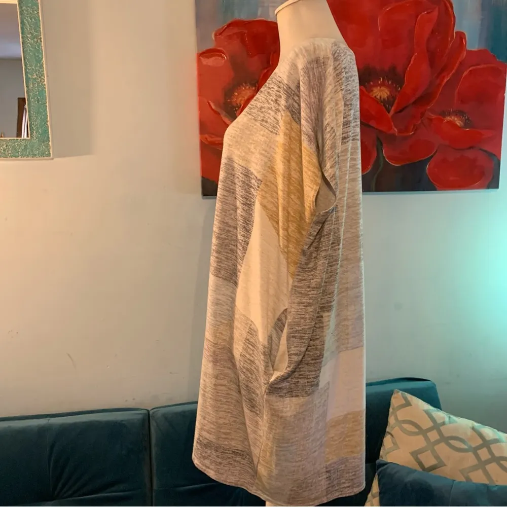 Wilfred Free Women's Medium Lorelei Tunic Dress Grey Tan Cream Colorblock S - Image 4