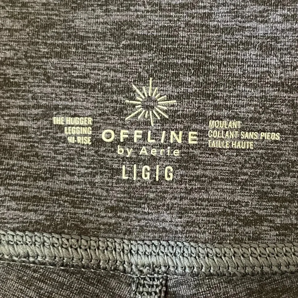 Offline by  The Hugger high waist black/blue heather leggings Large - Image 4