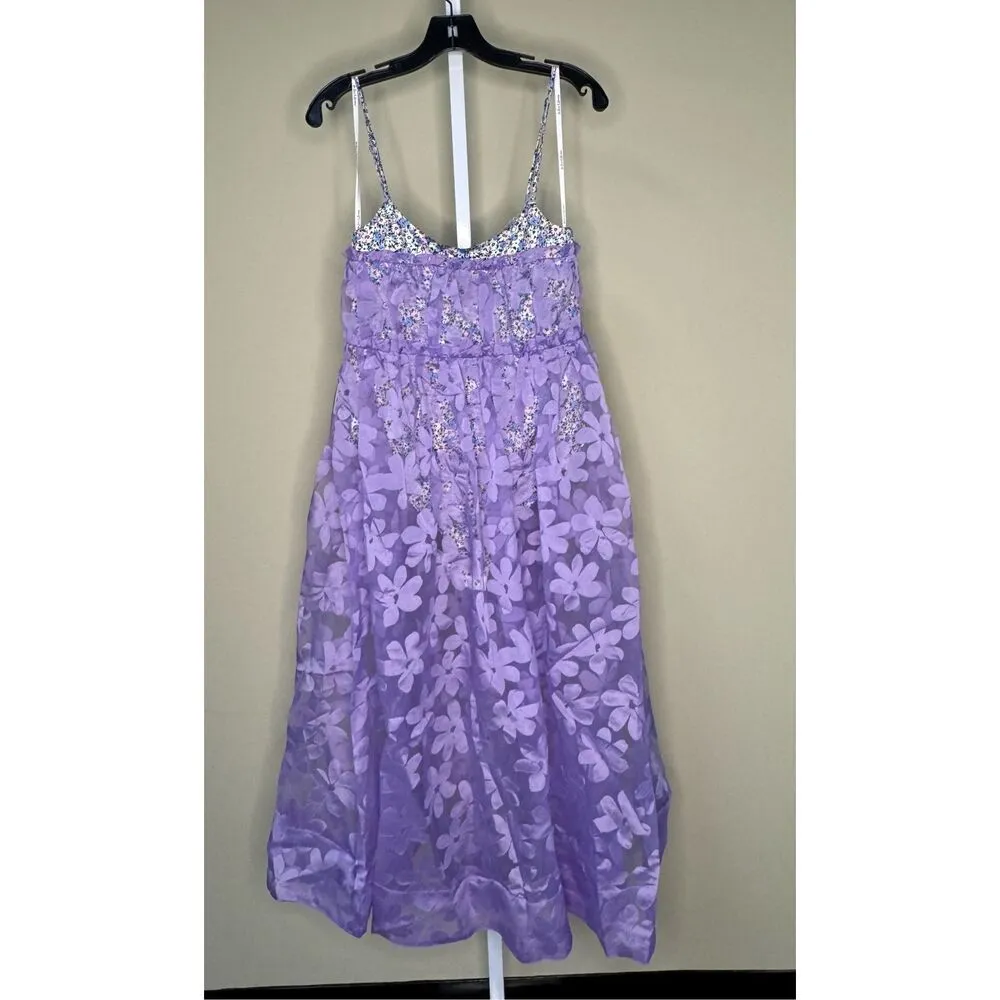 For Love & Lemons NWT Villegas Midi Dress in Purple Size M - Image 5
