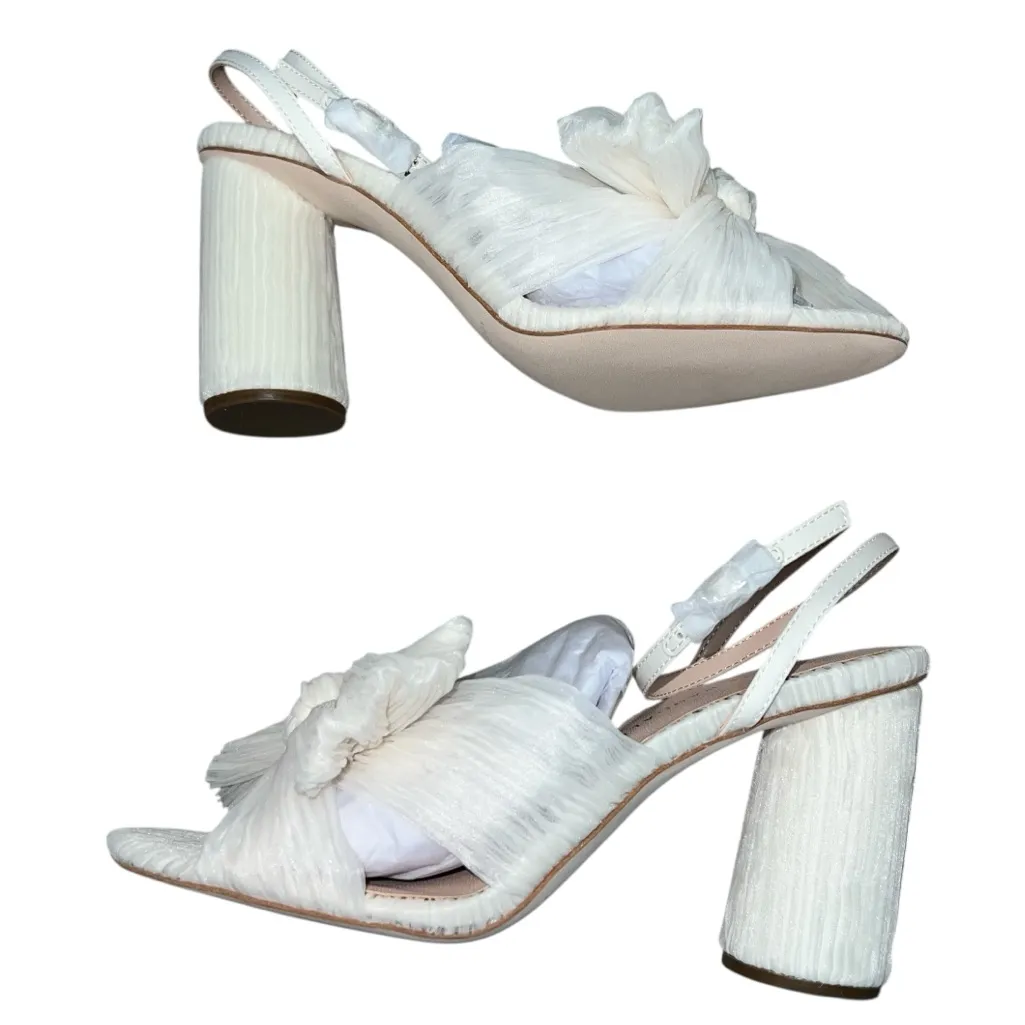 NEW NIB Loeffler Randall Camellia Pearl Pleated Bow Heels - Image 9