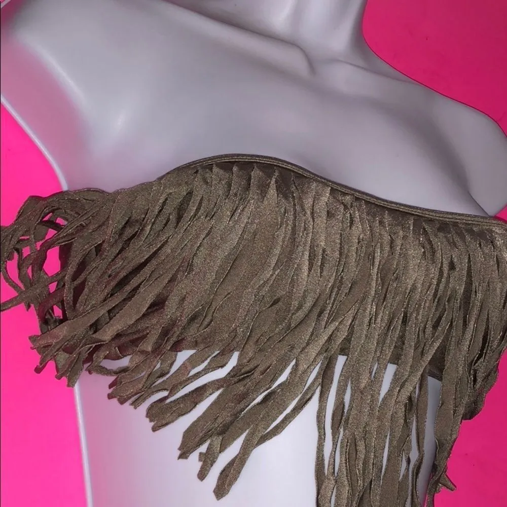 Tori Praver Fringed Bandeau Bikini‎ Top - Image 3