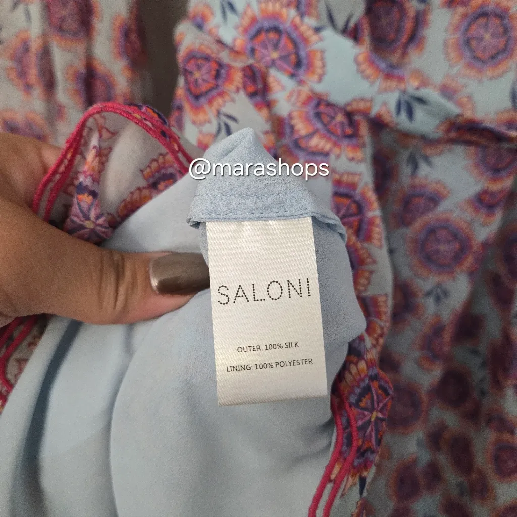 Saloni Tilly Dragonfruit Ruffle Eyelet Dress Pink Size 10 - Image 9