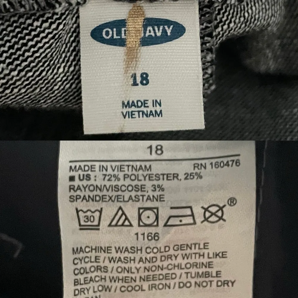 NWT Old Navy Womens Pants Gray White Pull On Elastic Back Slant Pockets Size 18 - Image 8