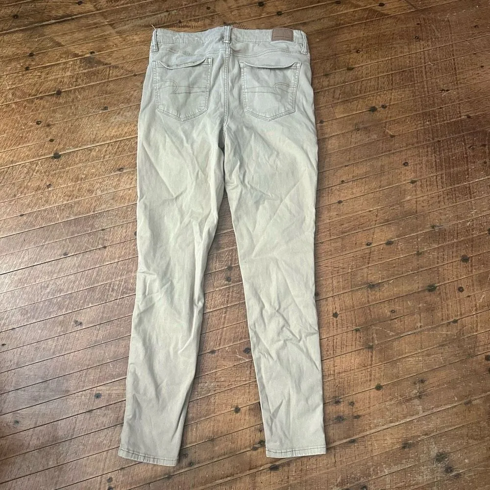 American Eagle tan high rise stretchy normcore 8 jeggings - Image 4