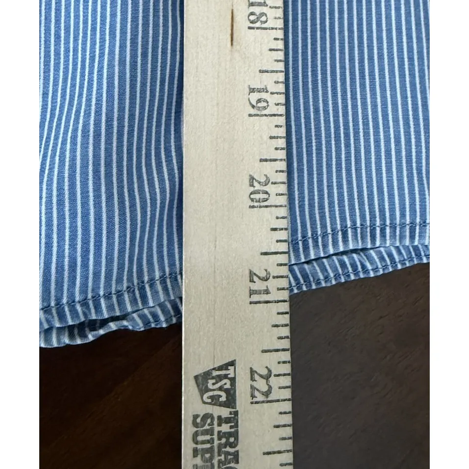 SO Womens Large Chambray Tiered Cropped Blouse Top Preppy Boho Going‎ Out - Image 8