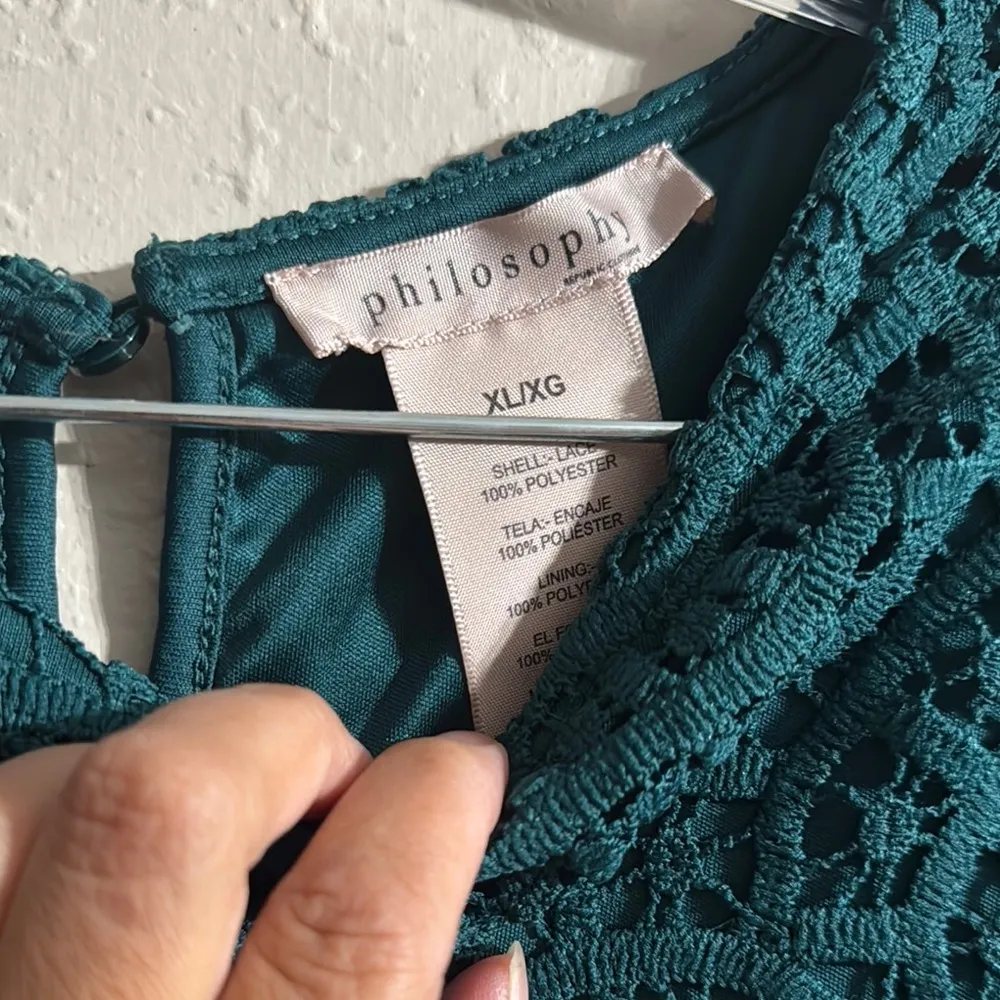 Philosophy Green Boxy Short Sleeve Blouse - Image 5