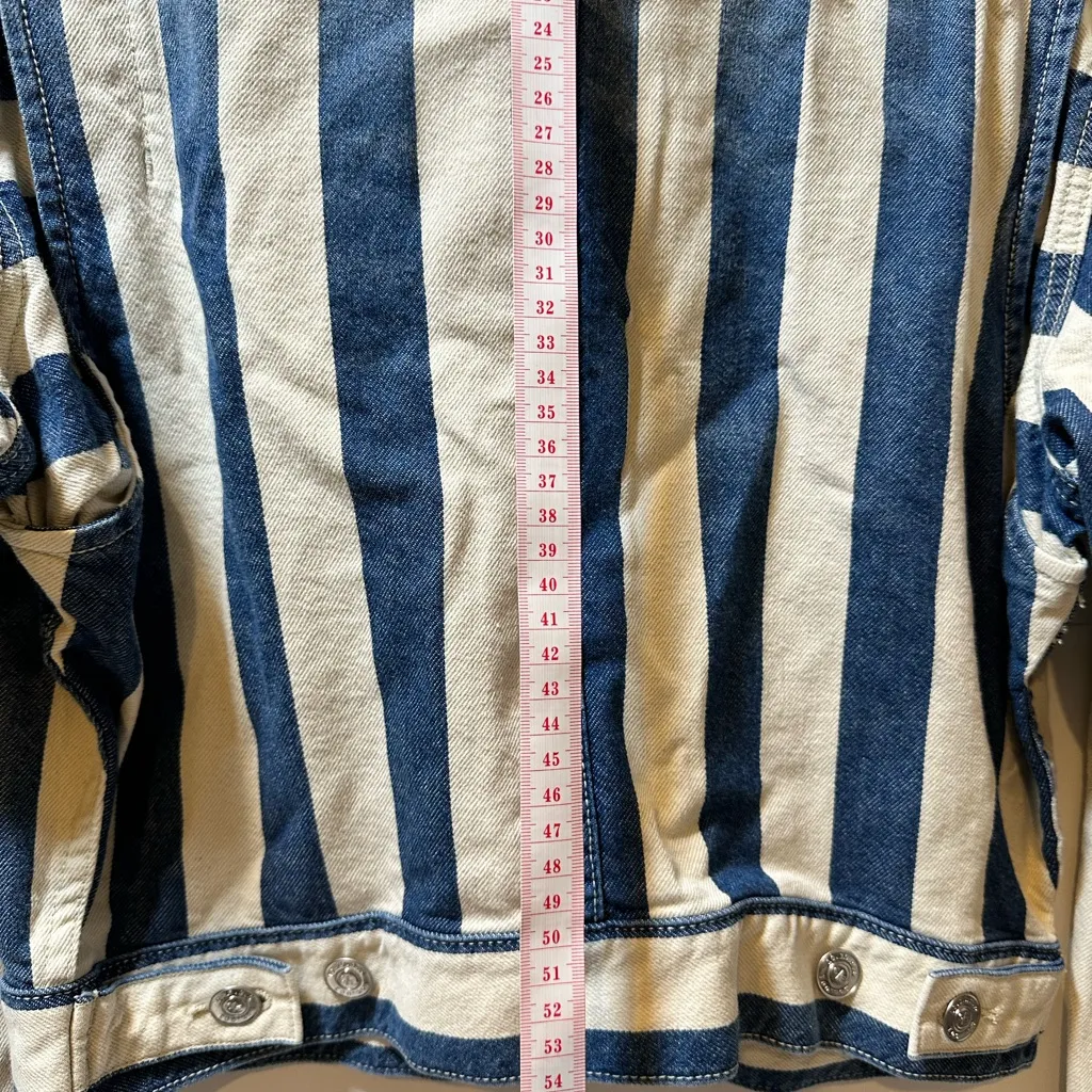 Current/Elliott Striped Denim Jacket - Image 8