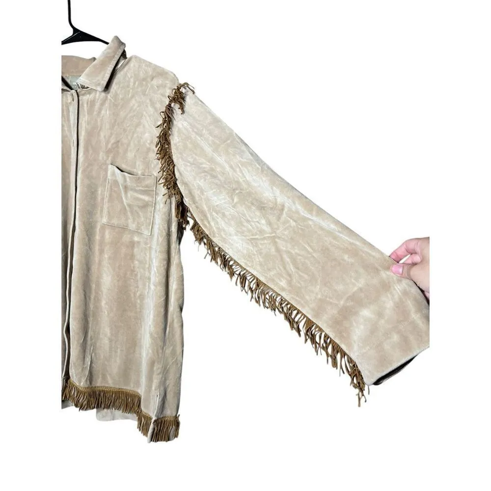 Vintage Liz Claiborne Lizwear Fringe Button Down Shirt Shacket Size XL - Image 4