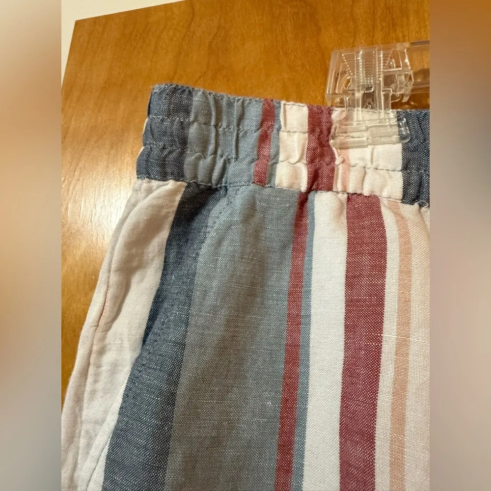 Loft Linen Rayon Blend Shorts Vertical Striped Casual Summer Women’s NWT Size XL - Image 7