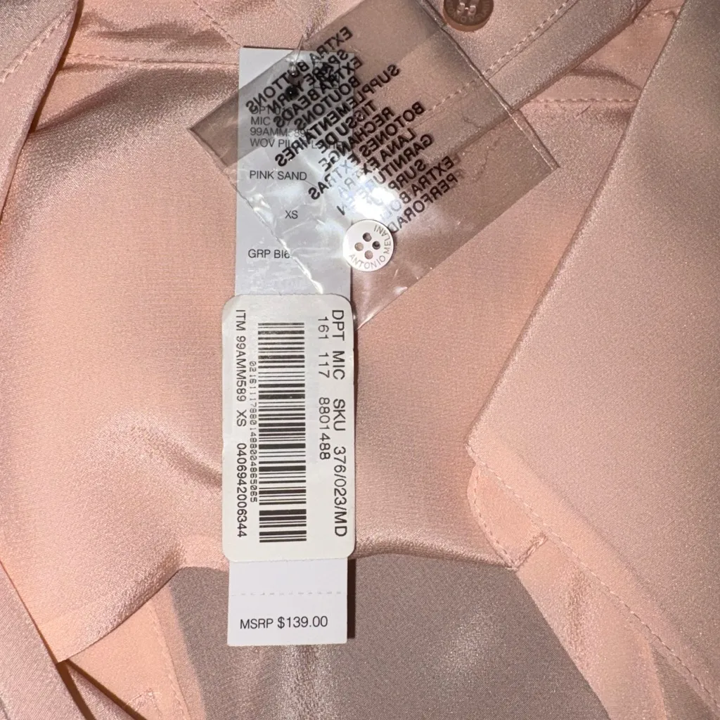 ANTONIO MELANI Light Pink Button-Down Shirt Size XS - Image 4