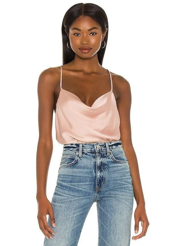 Show Me Your Mumu Diane Bodysuit in Rose Gold Luxe Satin S - Image 9