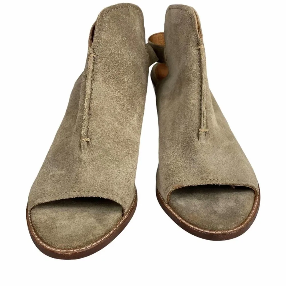 NEW Frye Carolina Ash Tan Sling Peep-Toe Suede Boot- 10 - Image 2