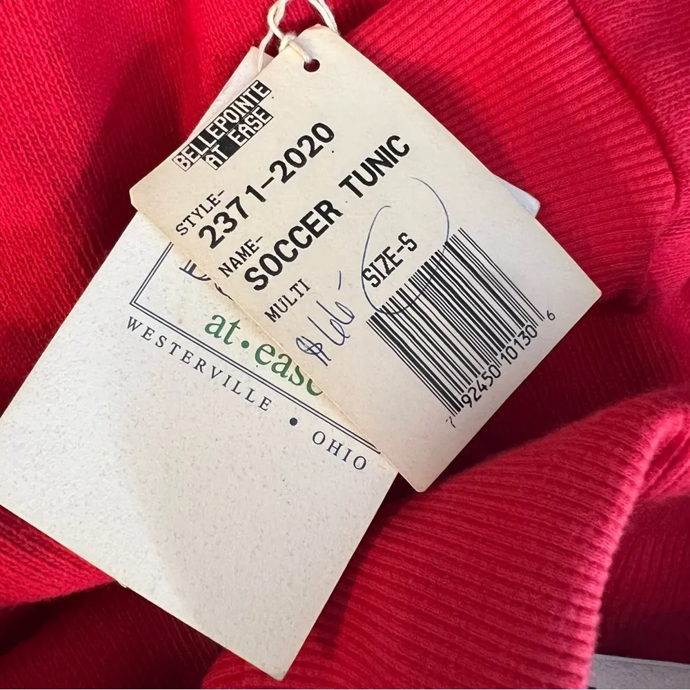 BellePointe at ease Vintage soccer tunic turtleneck sweater size Small NWT Red - Image 8