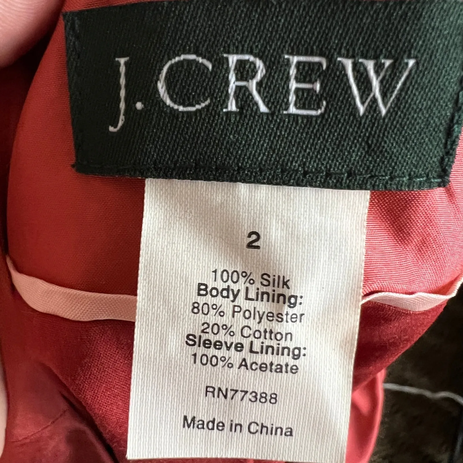 J Crew Ruffle Jacket 100% Silk Classic Luxury Minimalism Timeless Workwear Sz 2 Orange - Image 6