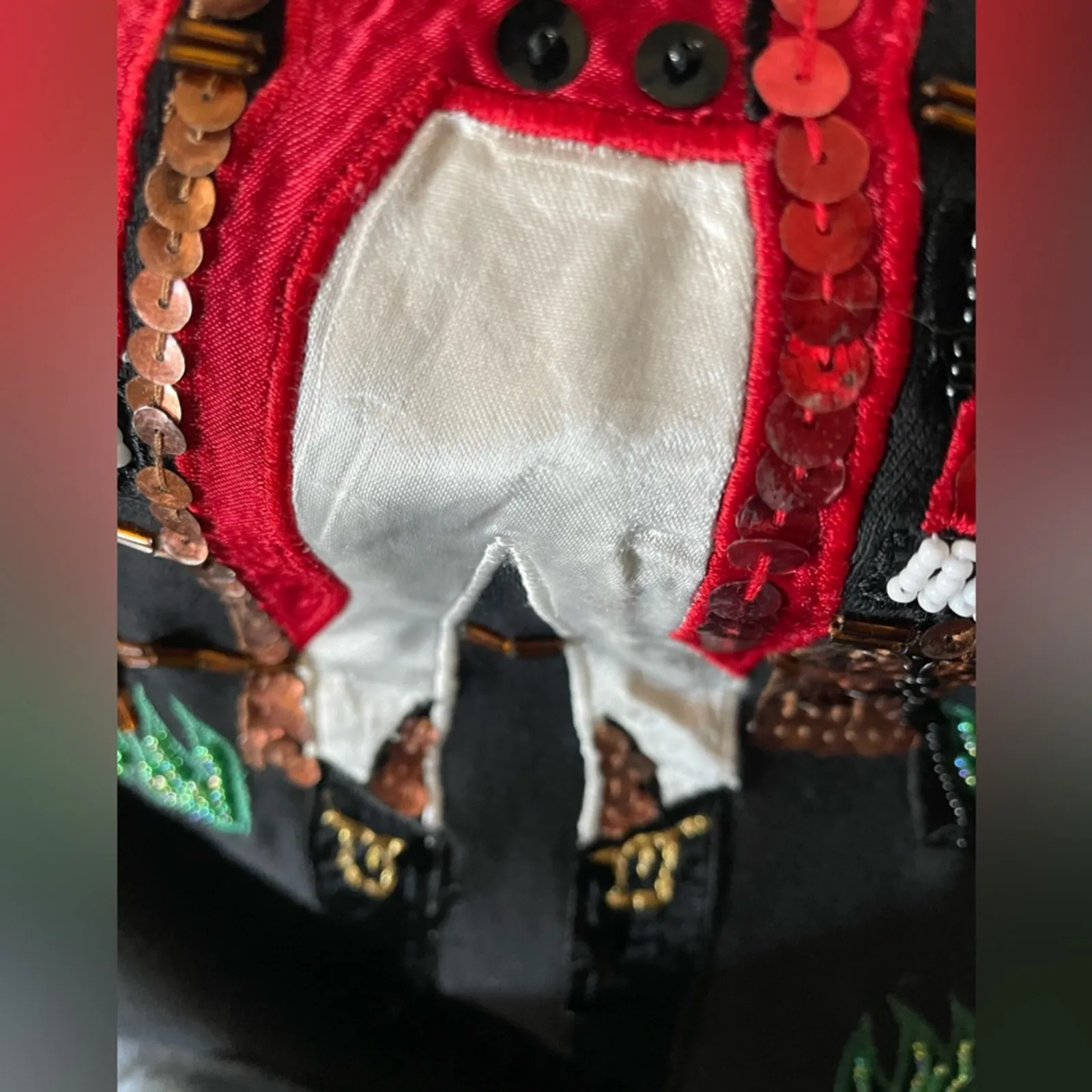 Cedars Vintage Black Mounties Sequin Tunic Top size Medium - Image 4