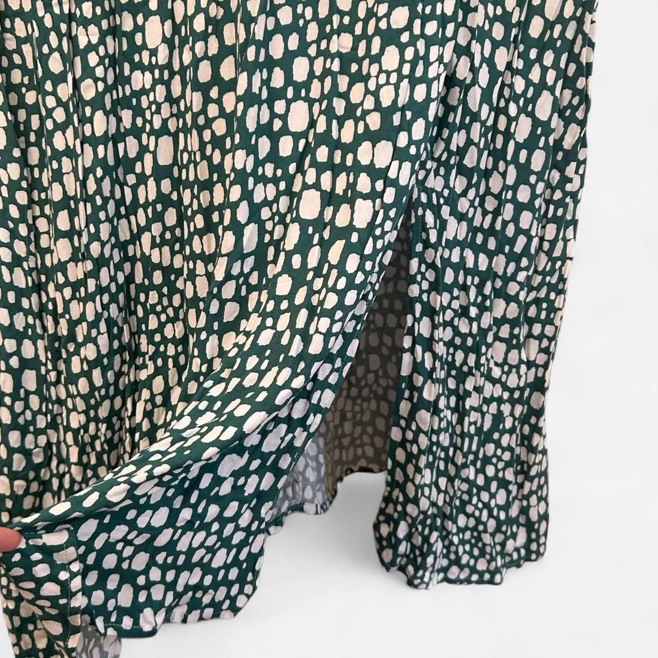 Eloquii Two-Tone Blue & Green Tie-Front Slit Midi Dress β Plus Size 26 Boho Chic - Image 5