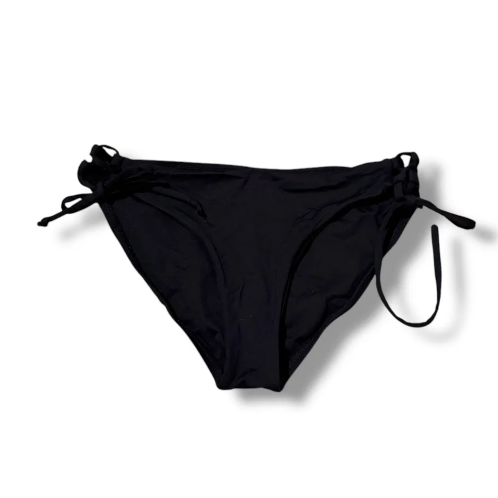 L Space Ella Black Side Tie Bikini Swim Bottoms Sz M Full Cut‎ - Image 3