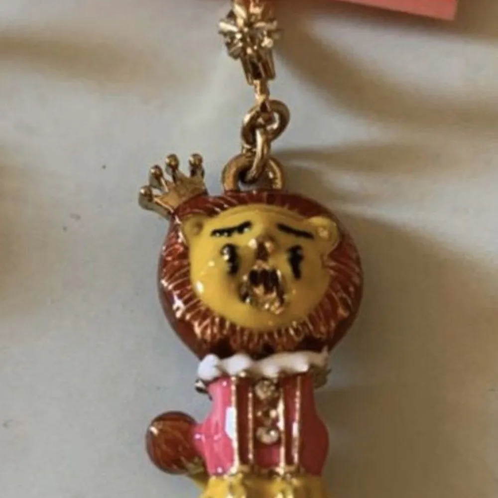 NWT vintage Betsey Johnson Gold plated lion drop earrings - Image 2