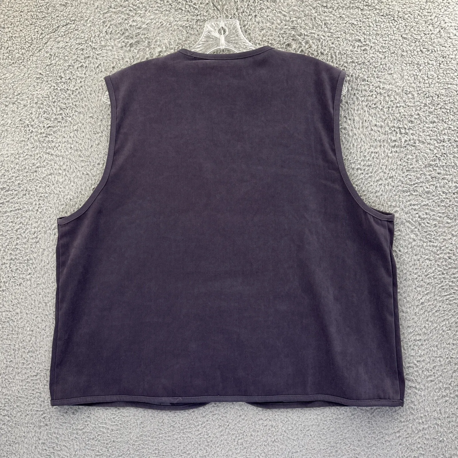 Vintage Monterey By Koret Full Zip Vest Folk Boho Embroidered Western Size Large Gray - Image 3