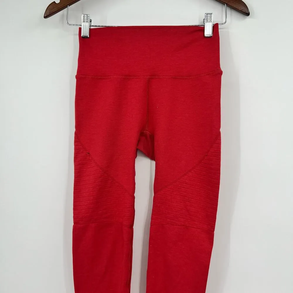 Alphalete Revival R6 Leggings Coral Red Size Small Work Out Gym Athletic pull on - Image 4