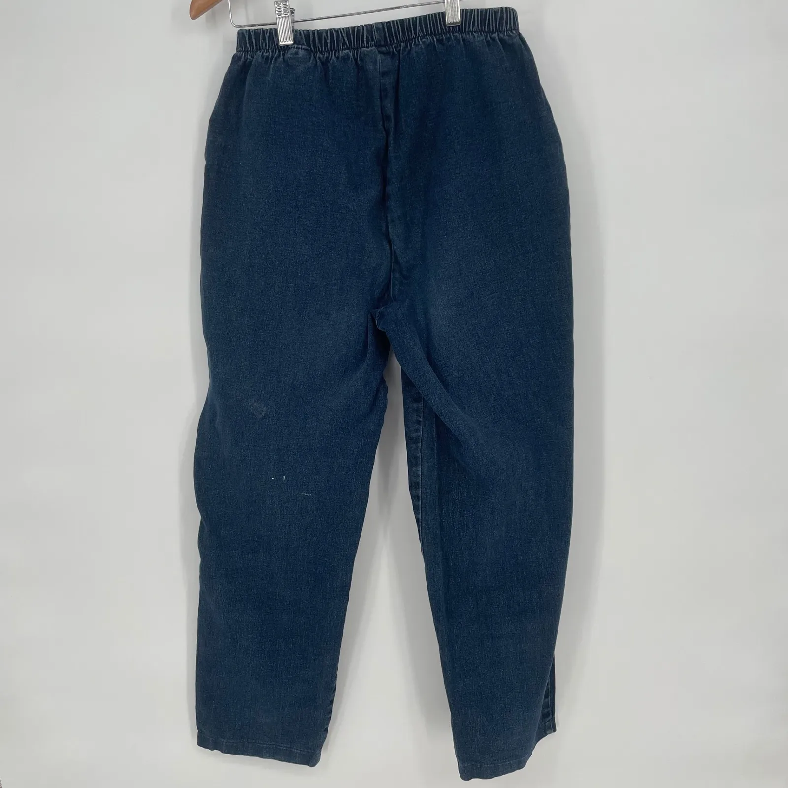 d&co Denim Company Women's Medium Dark Wash Elastic Waist Jeans Pants Blue - Image 6