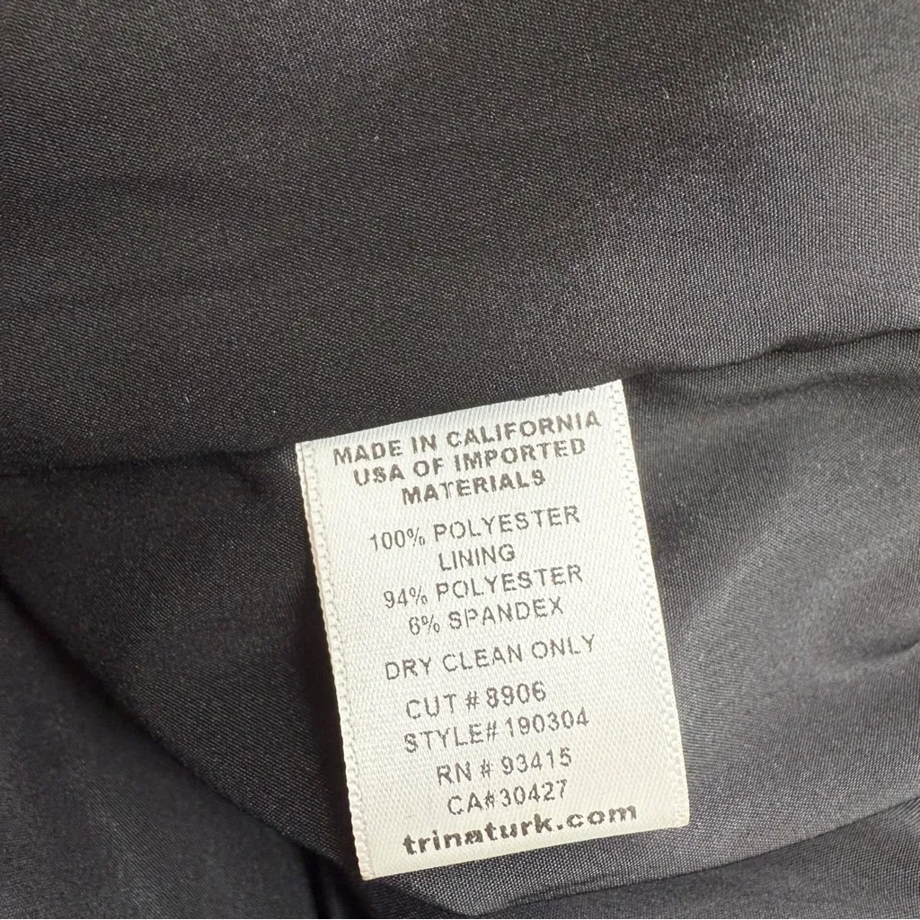 Trina Turk NWT Black Around Midnight Cocktail Dress Size 8 F0262 - Image 7