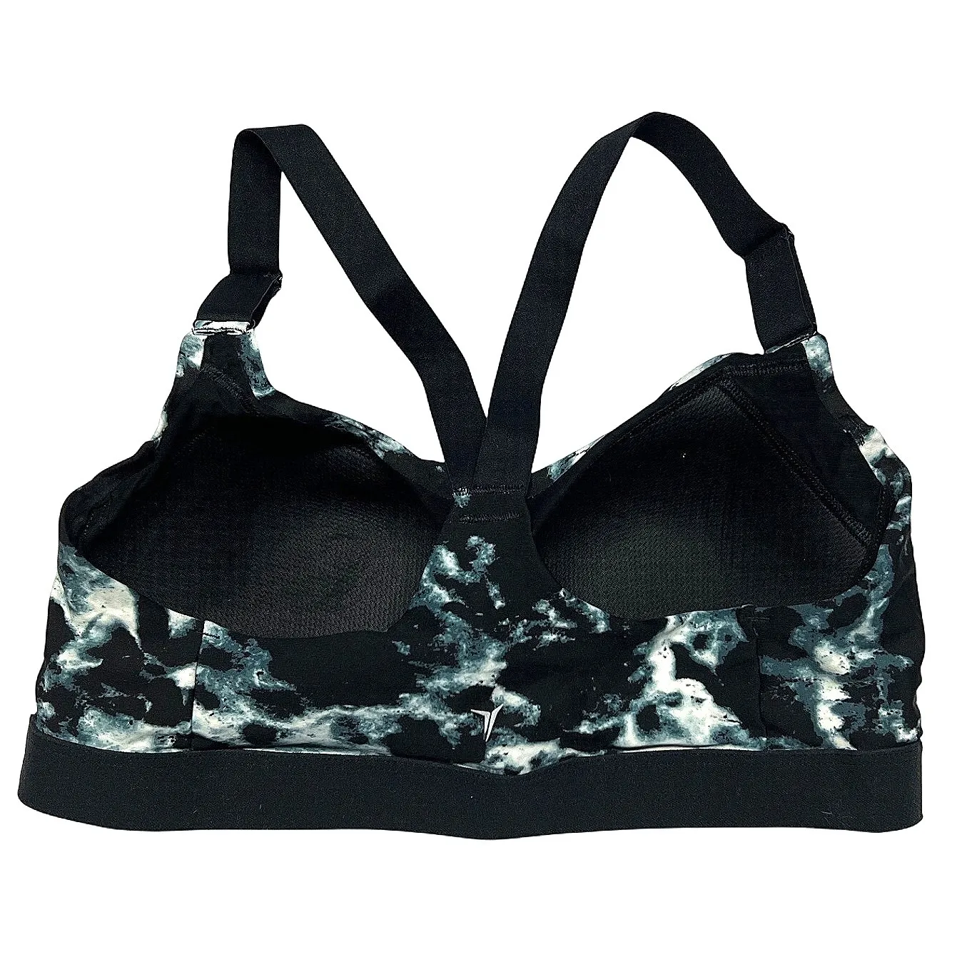 Old Navy PowerSoft Sports Bra Inky Marbled Black/Navy/White Medium EUC Black - Image 5