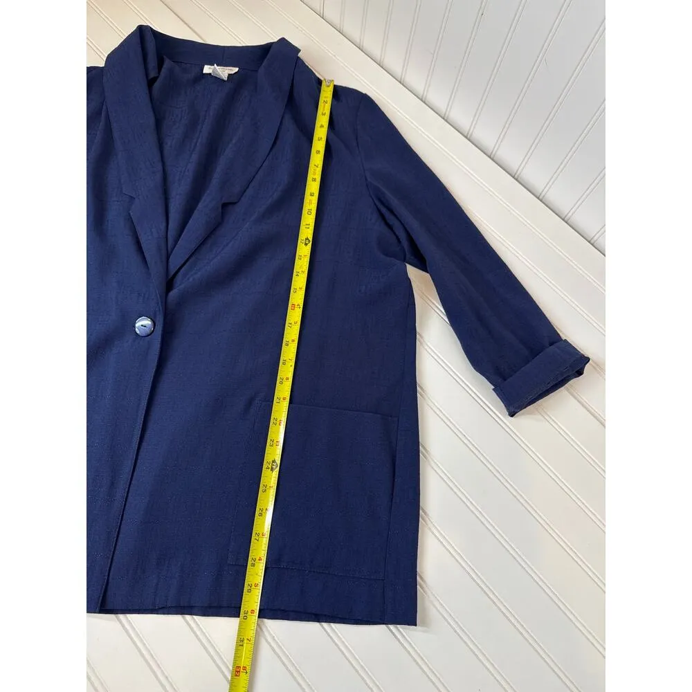 Suit Studio & Brylane Single Breasted Blazer & Satin Midi Shift Dress Bundle 24 Blue - Image 9