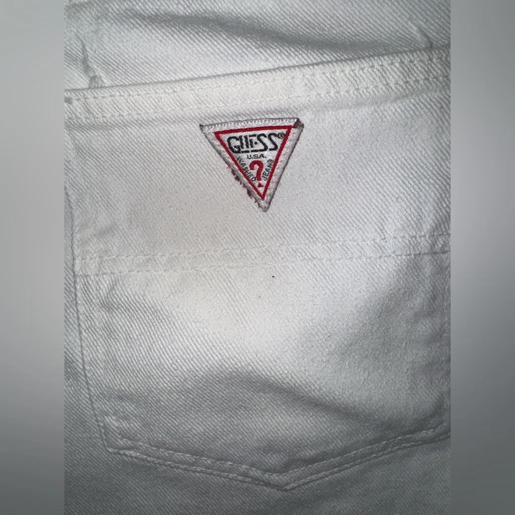 Guess White Denim Shorts - Image 3