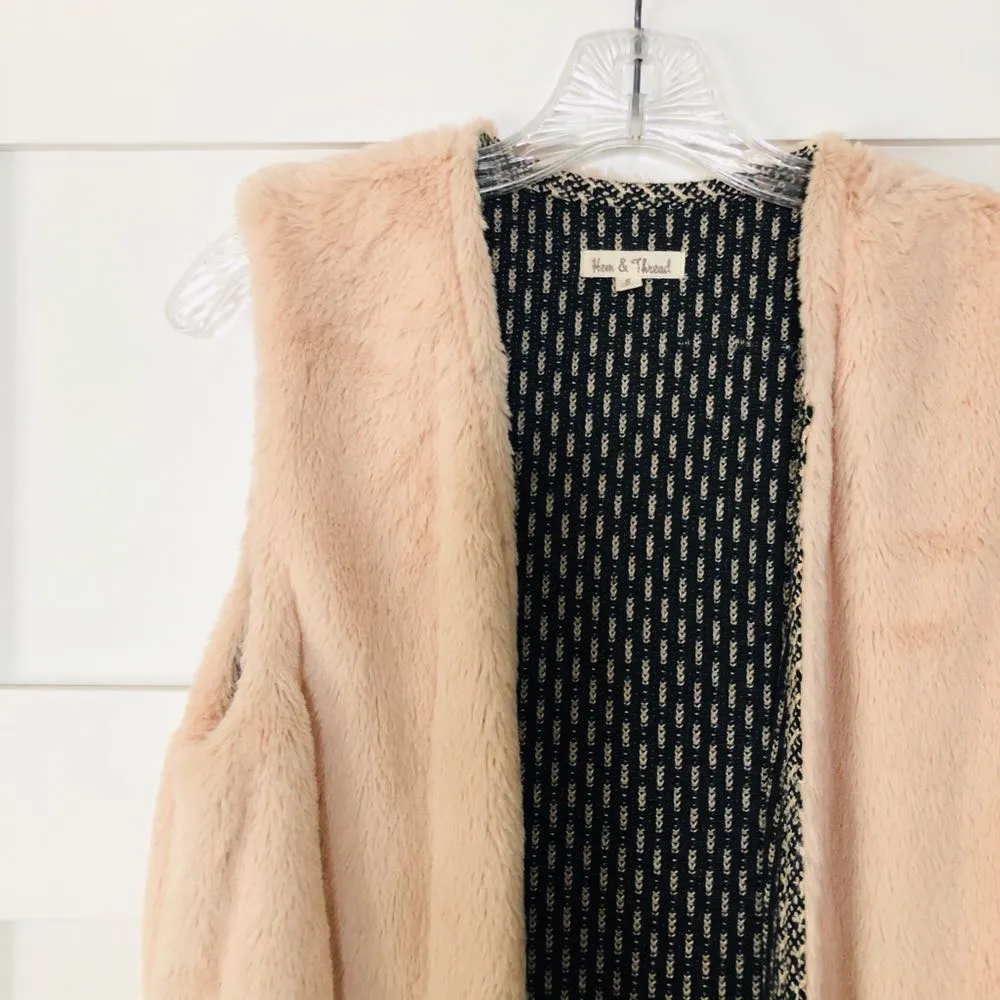 Hem & Thread Long Length Fur Vest - Image 7