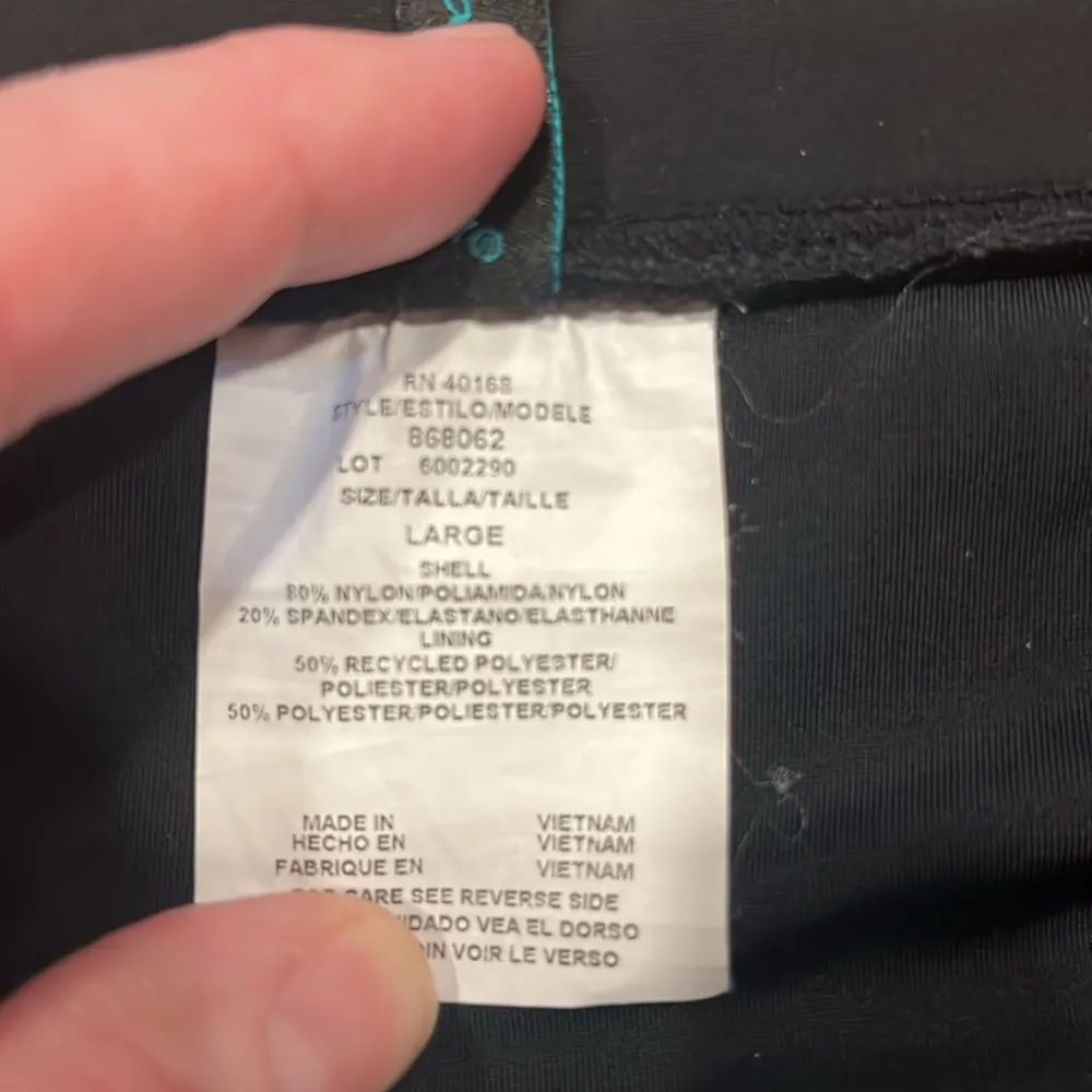 Aqua green women’s black skirt swim bottom size large. - Image 4