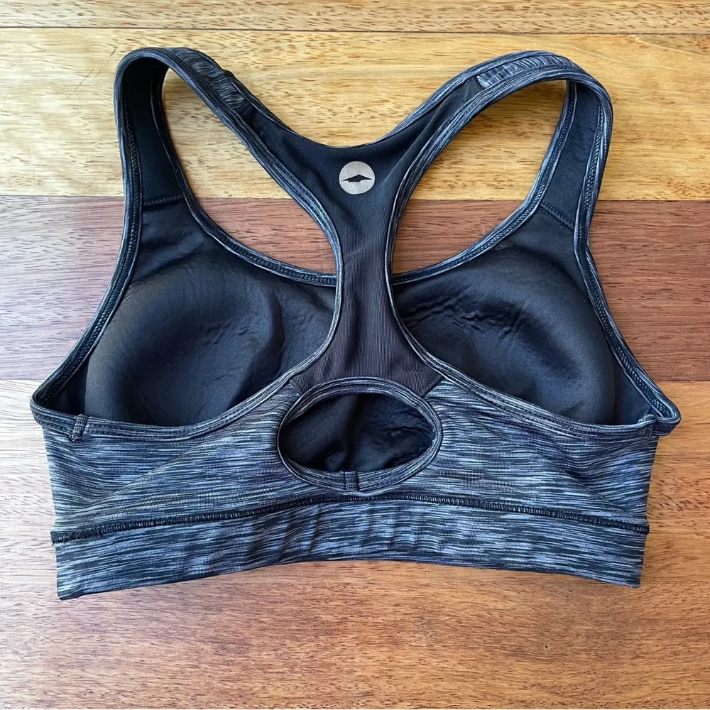 Avia Heathered Gray Sports Bra with Racerback Design NWOT - Image 2