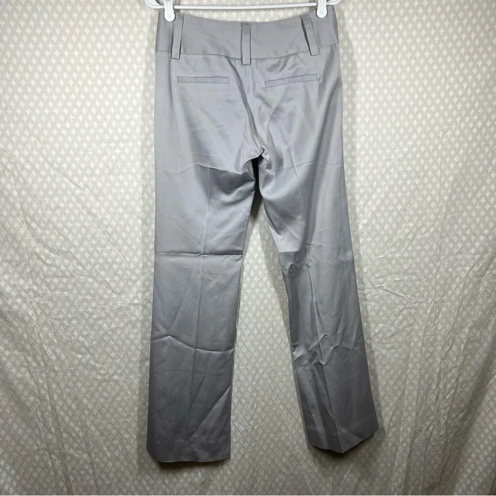 Alice +‎ Olivia Grey Sliver Striped Wide Leg Trouser Pants - Image 4