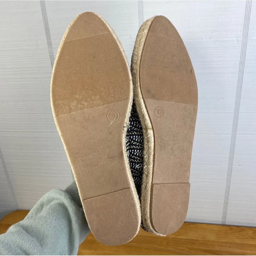 Universal Thread Carly Black Woven Espadrille Flats Women's Shoes 10 - Image 5