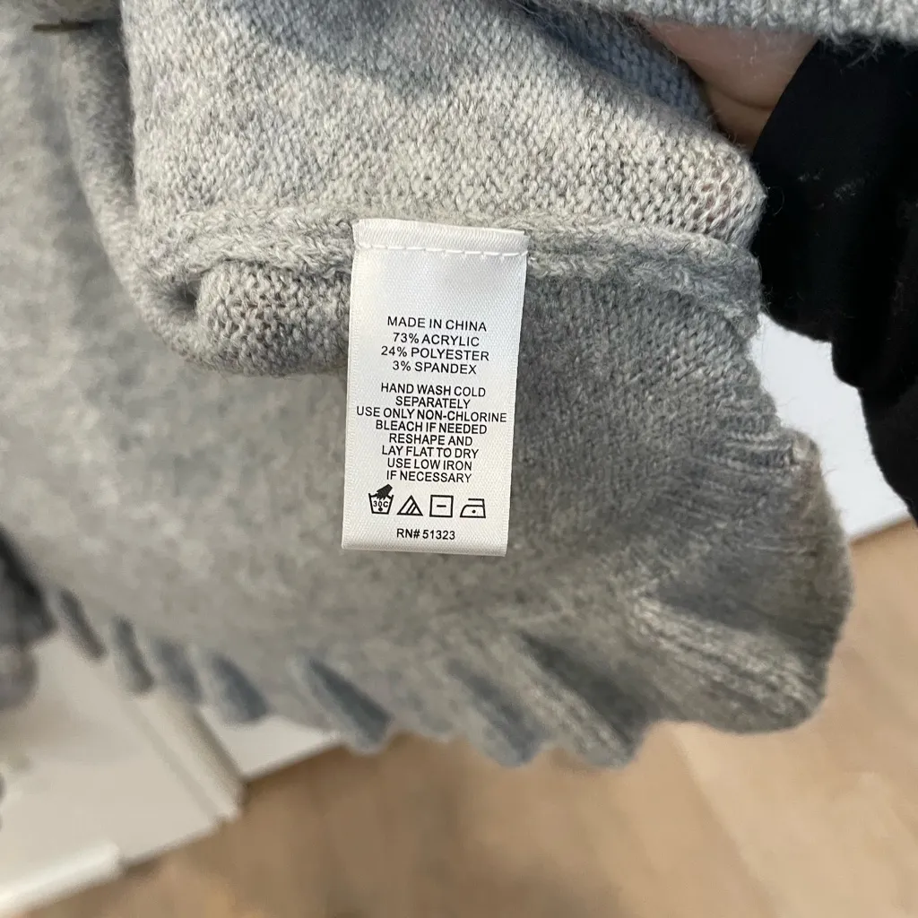 CeCe  Gray Button-Down Ruffle Hem Top - Image 5