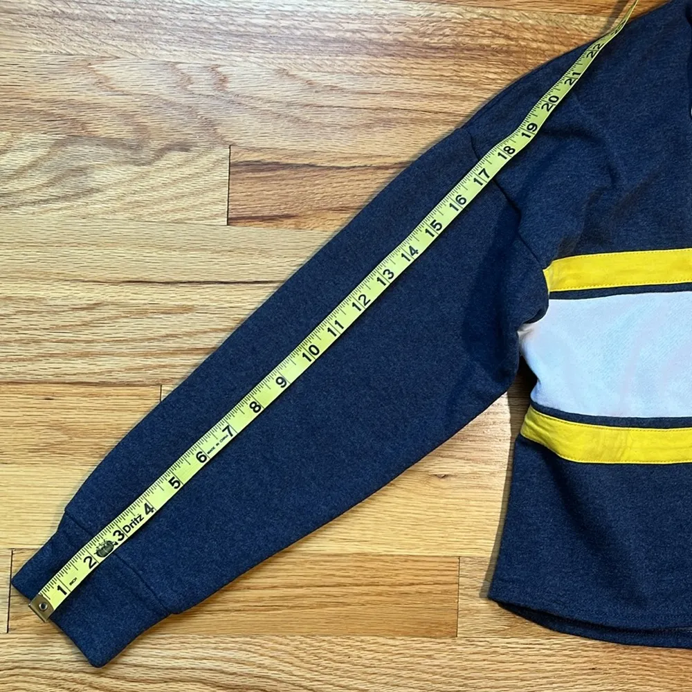 Women’s Heather Navy Wolverines I Love My Job Rugby Shirt Size S - Image 7