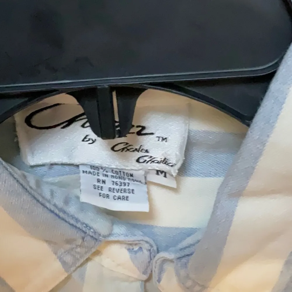 Blue and White Striped Sleeveless Button - Image 2