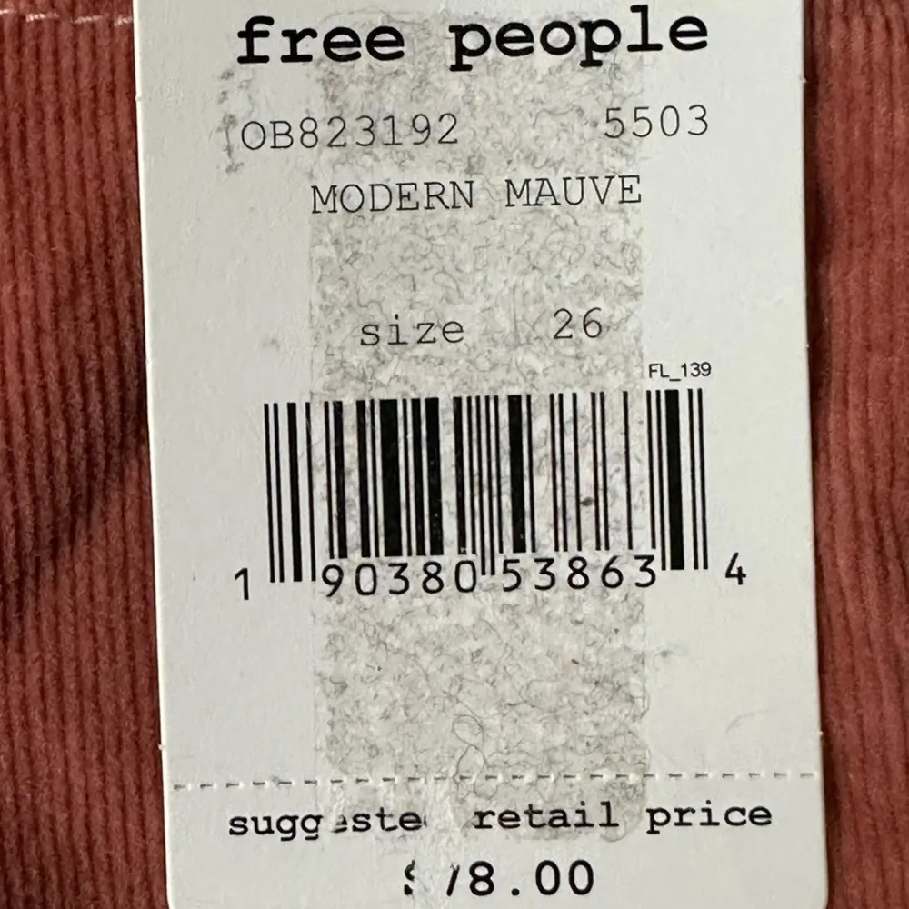 Free People Corduroy Jeans 26 Modern Mauve Raw Hem Blush Pink Nude Neutral NWT - Image 11