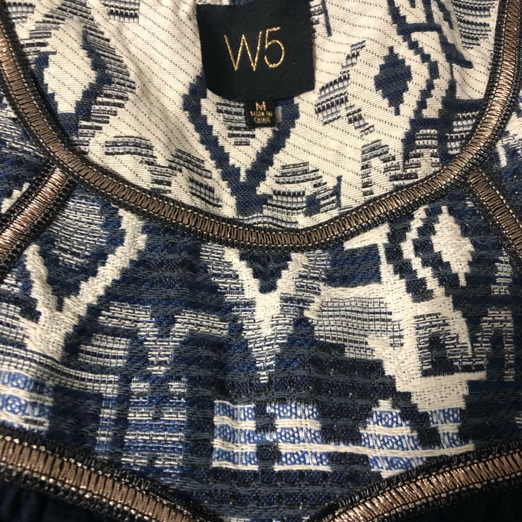 W5 boho Aztec western sleeveless shirt balloon elastic waist women’s size medium - Image 3