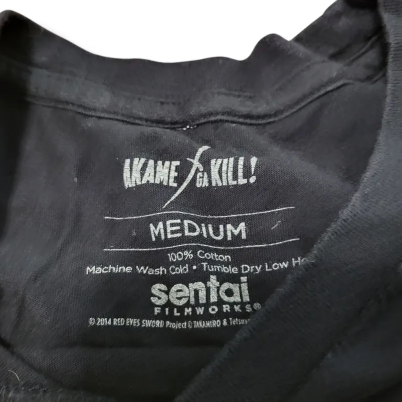 Akame Ga Kill Shirt Size Medium Sentai Filmworks Anime Knight Raid Graphic Shirt Black - Image 6