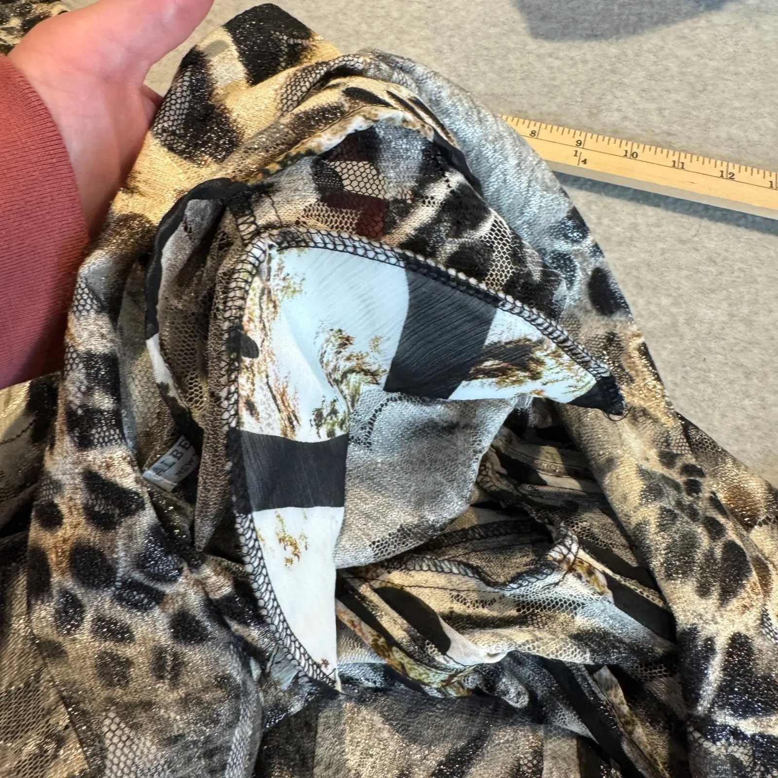 Alberto Makali Leopard Print Lace Blazer Womens Small Brown Pockets Mob Wife - Image 14